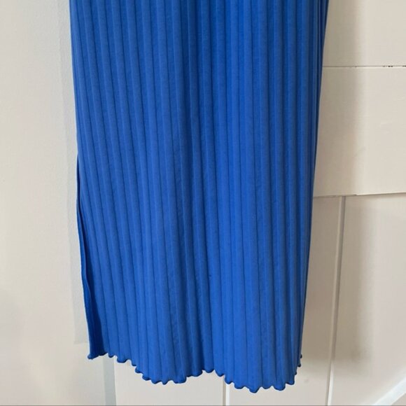 Offline By Aerie OG Groove Midi Dress Size Small Blue Ribbed Bodycon Tank - Picture 4 of 5